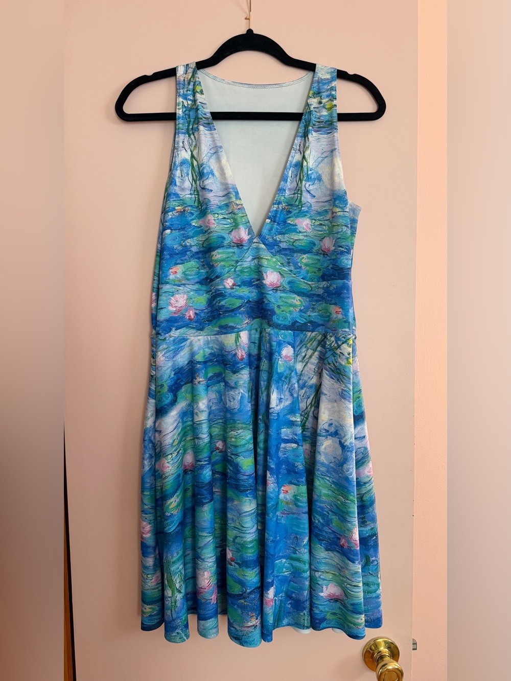 BlackMilk Monet Waterlillies V-Neck Sleeveless Dress